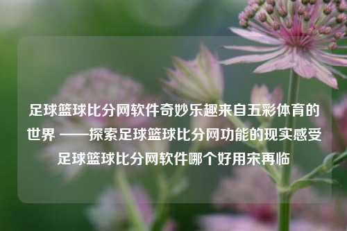 足球篮球比分网软件奇妙乐趣来自五彩体育的世界 ——探索足球篮球比分网功能的现实感受足球篮球比分网软件哪个好用宋再临-第1张图片-比分网