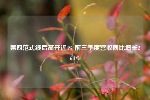 第四范式绩后高开近4% 前三季度营收同比增长26.1%-第1张图片-比分网