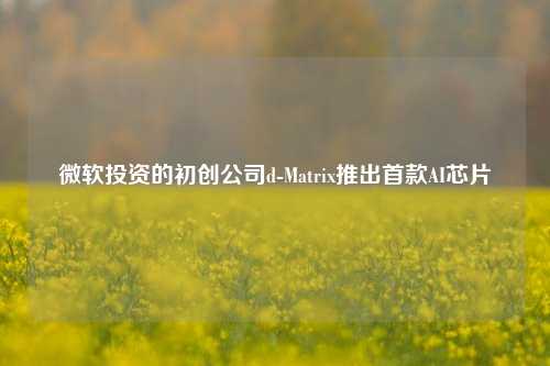 微软投资的初创公司d-Matrix推出首款AI芯片-第1张图片-比分网