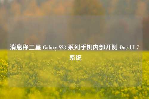 消息称三星 Galaxy S23 系列手机内部开测 One UI 7 系统-第1张图片-比分网