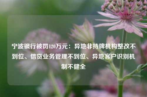 宁波银行被罚120万元：异地非持牌机构整改不到位、信贷业务管理不到位、异地客户识别机制不健全-第1张图片-比分网