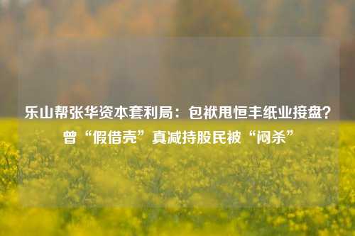 乐山帮张华资本套利局：包袱甩恒丰纸业接盘？曾“假借壳”真减持股民被“闷杀”-第1张图片-比分网