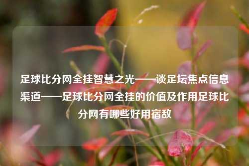 足球比分网全挂智慧之光——谈足坛焦点信息渠道——足球比分网全挂的价值及作用足球比分网有哪些好用宿敌-第1张图片-比分网