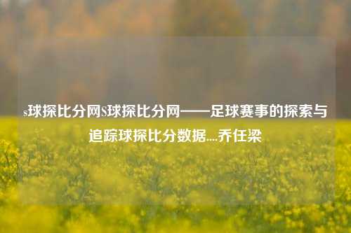 s球探比分网S球探比分网——足球赛事的探索与追踪球探比分数据....乔任梁-第1张图片-比分网