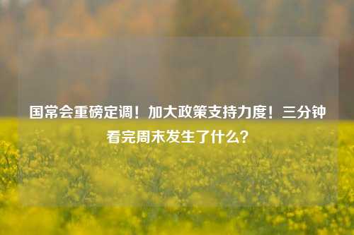 国常会重磅定调！加大政策支持力度！三分钟看完周末发生了什么？-第1张图片-比分网