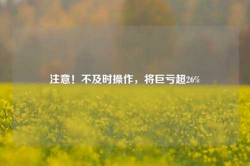 注意！不及时操作，将巨亏超26%-第1张图片-比分网