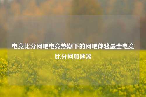 电竞比分网吧电竞热潮下的网吧体验最全电竞比分网加速器-第1张图片-比分网