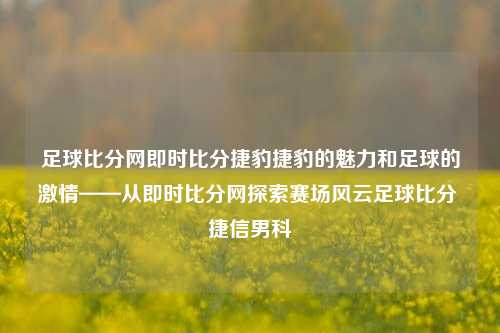 足球比分网即时比分捷豹捷豹的魅力和足球的激情——从即时比分网探索赛场风云足球比分 捷信男科-第1张图片-比分网