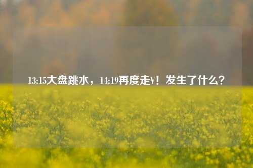 13:15大盘跳水，14:19再度走V！发生了什么？-第1张图片-比分网