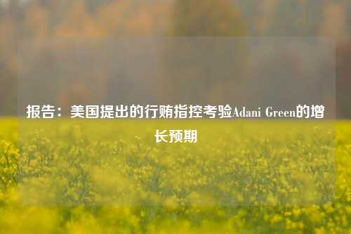 报告：美国提出的行贿指控考验Adani Green的增长预期-第1张图片-比分网