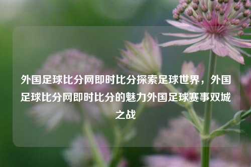 外国足球比分网即时比分探索足球世界，外国足球比分网即时比分的魅力外国足球赛事双城之战-第1张图片-比分网