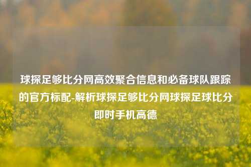 球探足够比分网高效聚合信息和必备球队跟踪的官方标配-解析球探足够比分网球探足球比分即时手机高德-第1张图片-比分网