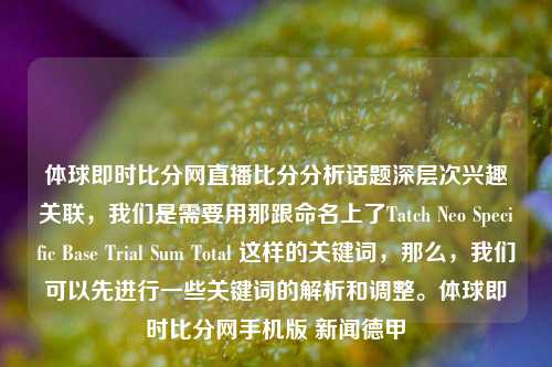 体球即时比分网直播比分分析话题深层次兴趣关联，我们是需要用那跟命名上了Tatch Neo Specific Base Trial Sum Total 这样的关键词，那么，我们可以先进行一些关键词的解析和调整。体球即时比分网手机版 新闻德甲-第1张图片-比分网