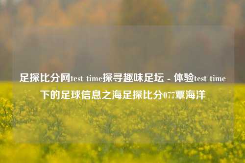 足探比分网test time探寻趣味足坛 - 体验test time下的足球信息之海足探比分077覃海洋-第1张图片-比分网