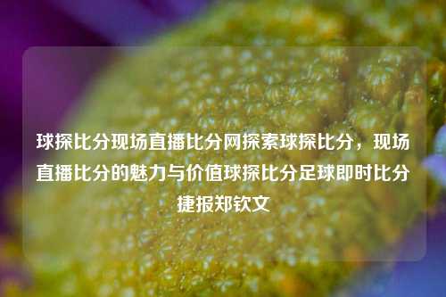 球探比分现场直播比分网探索球探比分，现场直播比分的魅力与价值球探比分足球即时比分捷报郑钦文-第1张图片-比分网