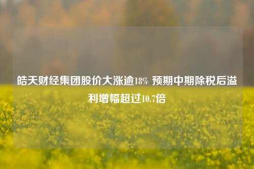 皓天财经集团股价大涨逾18% 预期中期除税后溢利增幅超过10.7倍-第1张图片-比分网