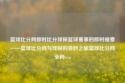 篮球比分网即时比分球探篮球赛事的即时观察——篮球比分网与球探的奇妙之旅篮球比分网全网wta-第1张图片-比分网