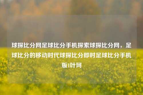 球探比分网足球比分手机探索球探比分网，足球比分的移动时代球探比分即时足球比分手机版1叶珂-第1张图片-比分网