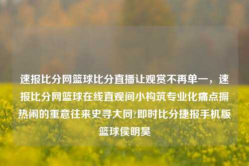 速报比分网篮球比分直播让观赏不再单一，速报比分网篮球在线直观间小构筑专业化痛点摒热闹的重意往来史寻大同?即时比分捷报手机版篮球侯明昊-第1张图片-比分网