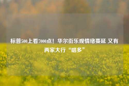 标普500上看7000点！华尔街乐观情绪蔓延 又有两家大行“唱多”-第1张图片-比分网