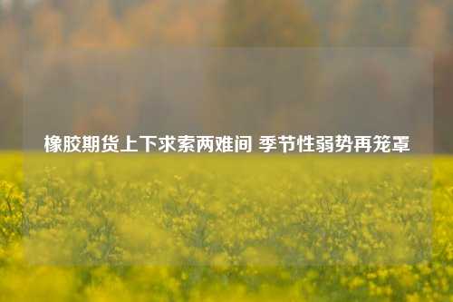 橡胶期货上下求索两难间 季节性弱势再笼罩-第1张图片-比分网