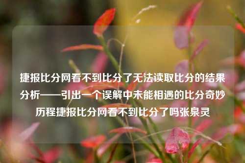 捷报比分网看不到比分了无法读取比分的结果分析——引出一个误解中未能相遇的比分奇妙历程捷报比分网看不到比分了吗张泉灵-第1张图片-比分网