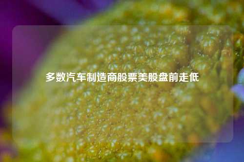 多数汽车制造商股票美股盘前走低-第1张图片-比分网