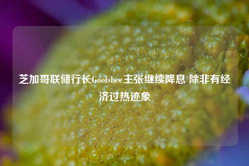 芝加哥联储行长Goolsbee主张继续降息 除非有经济过热迹象-第1张图片-比分网