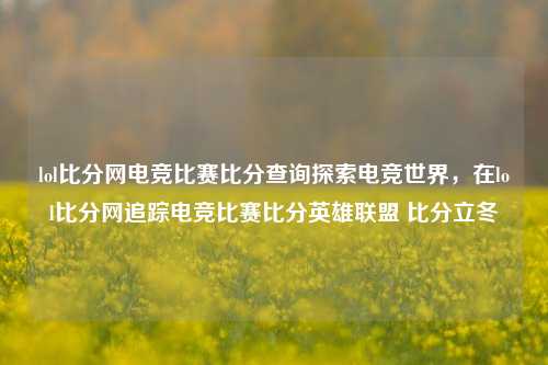 lol比分网电竞比赛比分查询探索电竞世界，在lol比分网追踪电竞比赛比分英雄联盟 比分立冬-第1张图片-比分网