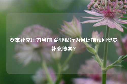 资本补充压力当前 商业银行为何提前赎回资本补充债券？-第1张图片-比分网