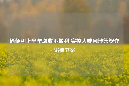 酒便利上半年增收不增利 实控人或因涉集资诈骗被立案-第1张图片-比分网