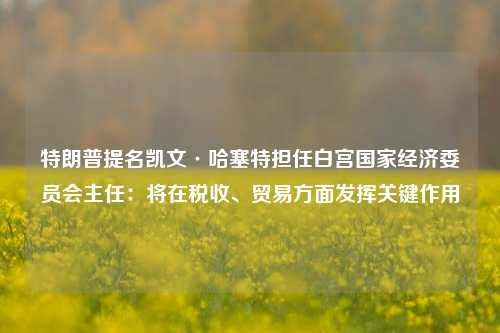 特朗普提名凯文·哈塞特担任白宫国家经济委员会主任：将在税收、贸易方面发挥关键作用-第1张图片-比分网