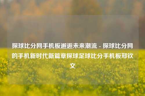 探球比分网手机板邂逅未来潮流 - 探球比分网的手机新时代新篇章探球足球比分手机板郑钦文-第1张图片-比分网