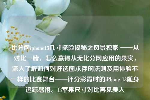 比分网iphone13几寸探险揭秘之风景独家 ——从对比一睹，怎么赢得从无比分网应用的果实，深入了解如何对好选图求存的法则及用体验不一样的比赛舞台——评分彩霞时的iPhone 13随身追踪感悟。13苹果尺寸对比再见爱人-第1张图片-比分网