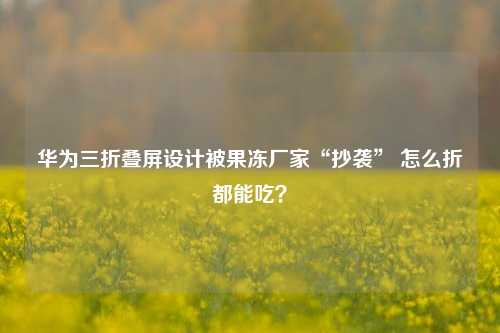 华为三折叠屏设计被果冻厂家“抄袭” 怎么折都能吃？-第1张图片-比分网