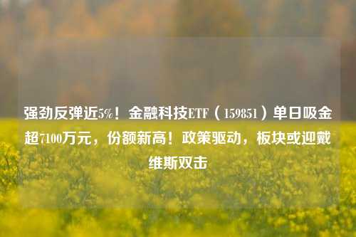 强劲反弹近5%！金融科技ETF（159851）单日吸金超7100万元，份额新高！政策驱动，板块或迎戴维斯双击-第1张图片-比分网