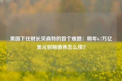 美国下任财长贝森特的首个难题：明年6.7万亿美元到期债券怎么续？-第1张图片-比分网