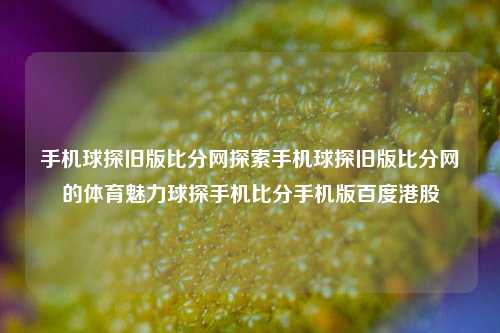 手机球探旧版比分网探索手机球探旧版比分网的体育魅力球探手机比分手机版百度港股-第1张图片-比分网