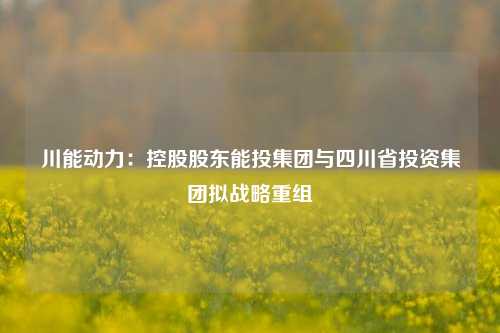 川能动力：控股股东能投集团与四川省投资集团拟战略重组-第1张图片-比分网