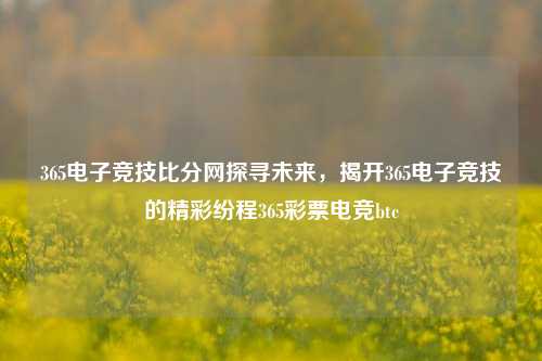 365电子竞技比分网探寻未来，揭开365电子竞技的精彩纷程365彩票电竞btc-第1张图片-比分网