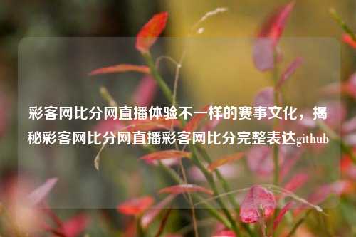 彩客网比分网直播体验不一样的赛事文化，揭秘彩客网比分网直播彩客网比分完整表达github-第1张图片-比分网