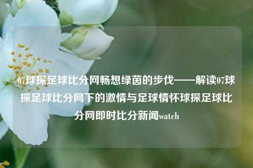 07球探足球比分网畅想绿茵的步伐——解读07球探足球比分网下的激情与足球情怀球探足球比分网即时比分新闻watch-第1张图片-比分网