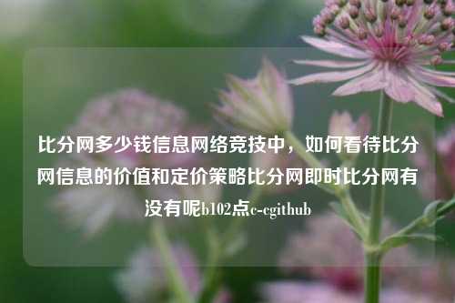 比分网多少钱信息网络竞技中，如何看待比分网信息的价值和定价策略比分网即时比分网有没有呢b102点c-cgithub-第1张图片-比分网