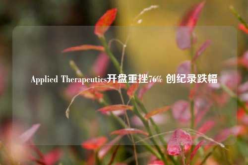 Applied Therapeutics开盘重挫76% 创纪录跌幅-第1张图片-比分网